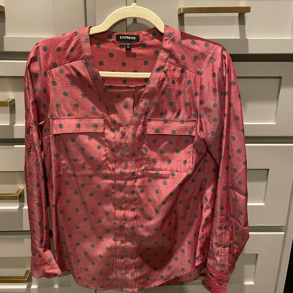 Lot of three silky Express button-down women’s shirts, XS